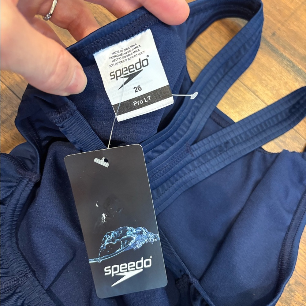 New Speedo Swimsuit One-piece Competition Pro Navy-Blue Women's Size 26 - Picture 3 of 4